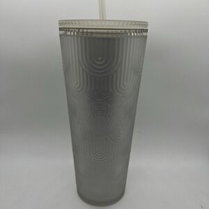 STARBUCKS 24oz Venti Tumbler w/ Lid And Straw‎ Gray BRAND NEW